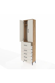 Arges Dolap 2 Raflı 5 Çekmeceli 2 Kapaklı 60x30x221 - S29M124V7A