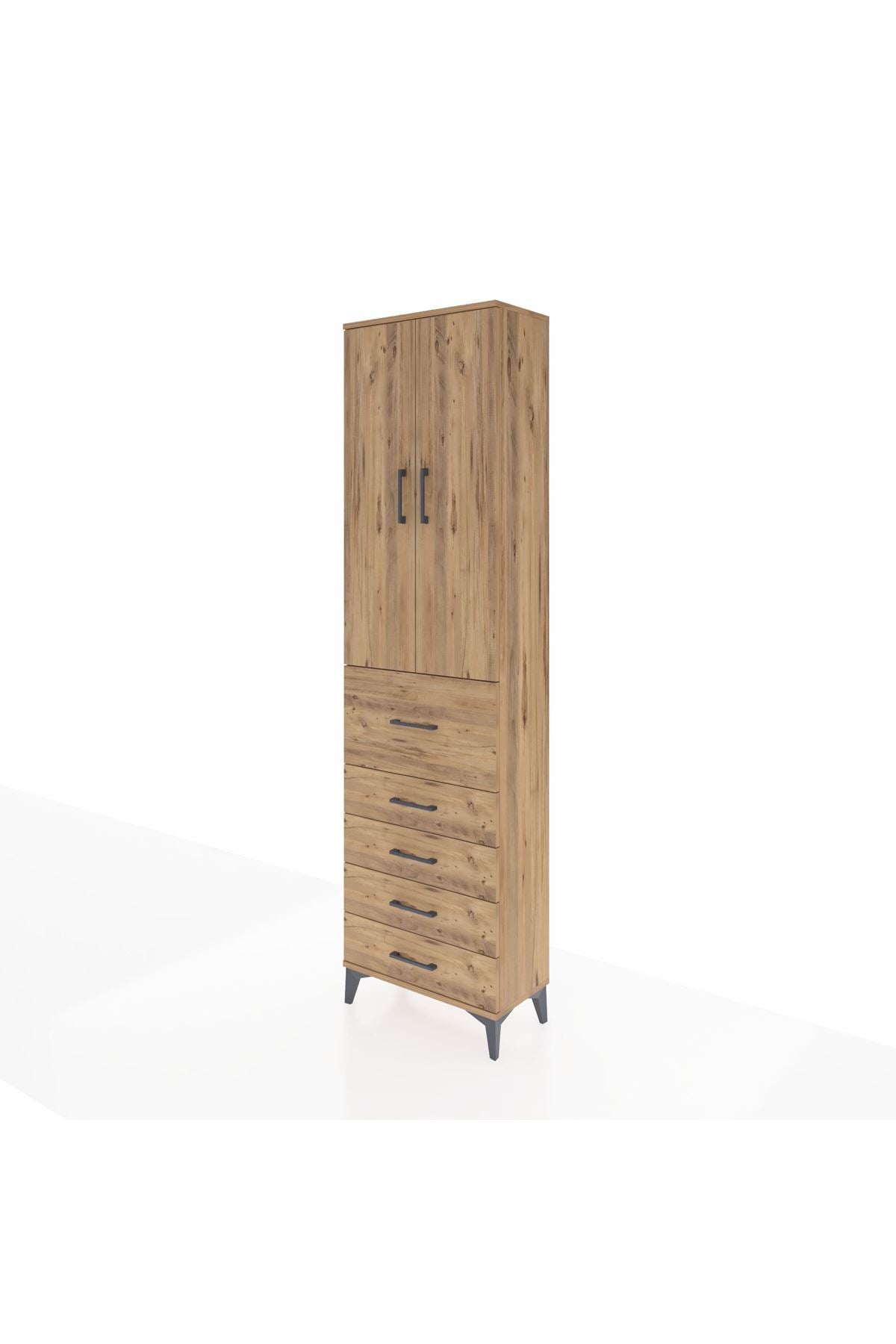 Arges Dolap 2 Raflı 5 Çekmeceli 2 Kapaklı 60x30x221 - S29M124V9A