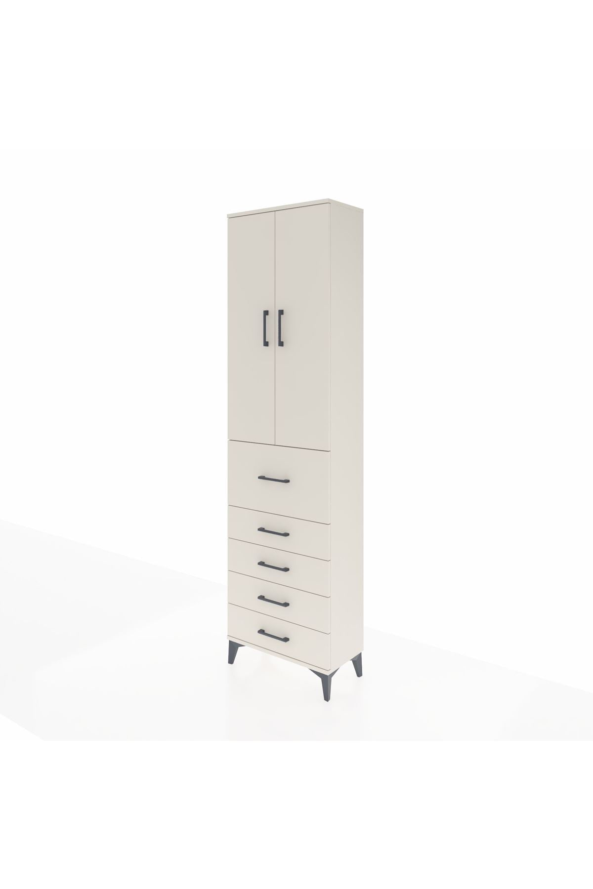 Arges Dolap 3 Raflı 5 Çekmeceli 2 Kapaklı 60x30x221 - S29M125V1A