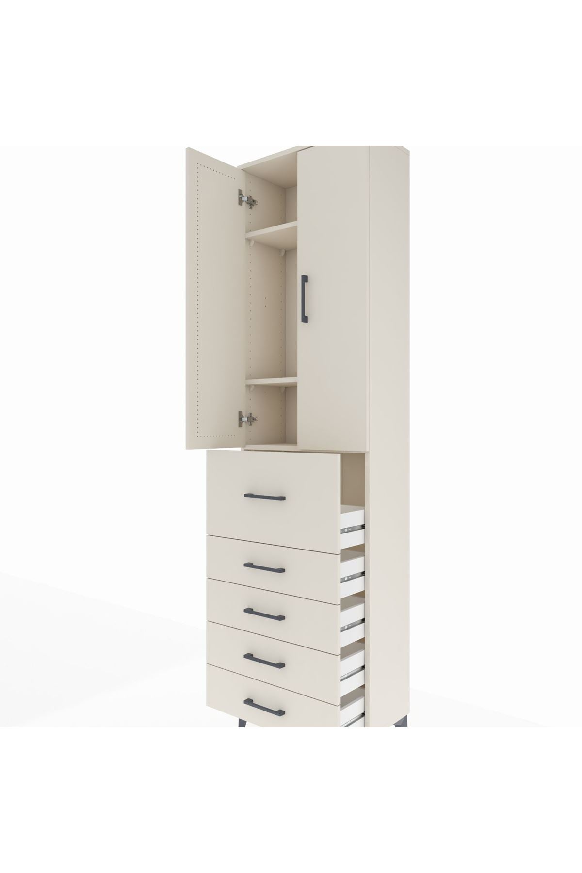 Arges Dolap 3 Raflı 5 Çekmeceli 2 Kapaklı 60x30x221 - S29M125V1A