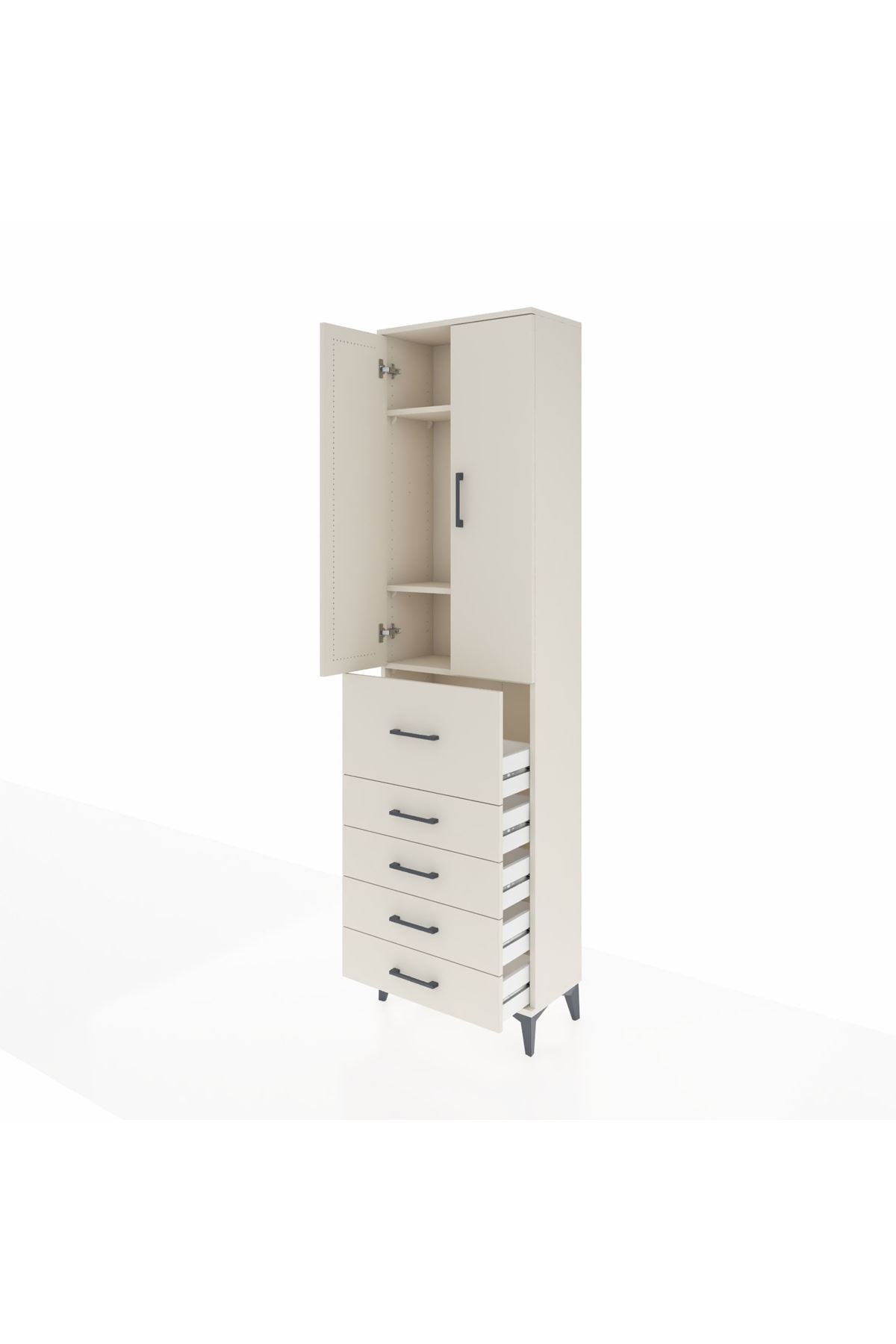 Arges Dolap 3 Raflı 5 Çekmeceli 2 Kapaklı 60x30x221 - S29M125V1A