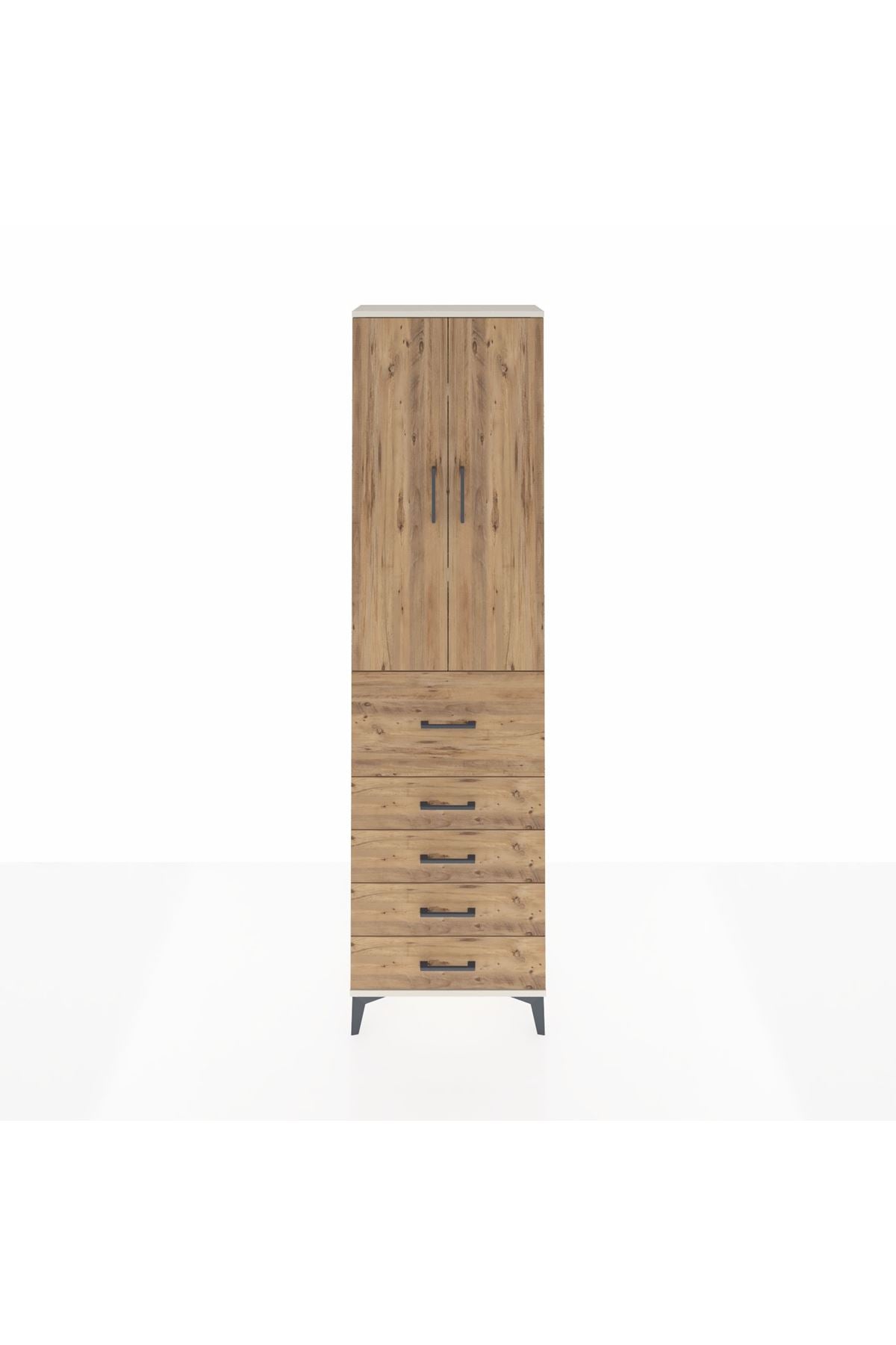 Arges Dolap 3 Raflı 5 Çekmeceli 2 Kapaklı 60x30x221 - S29M125V3A