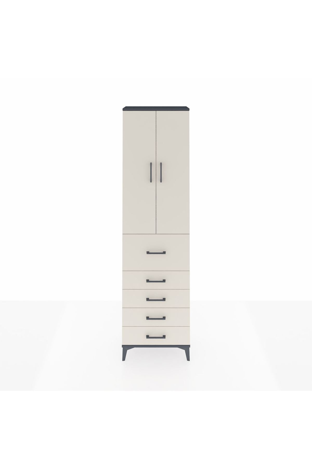 Arges Dolap 3 Raflı 5 Çekmeceli 2 Kapaklı 60x30x221 - S29M125V4A
