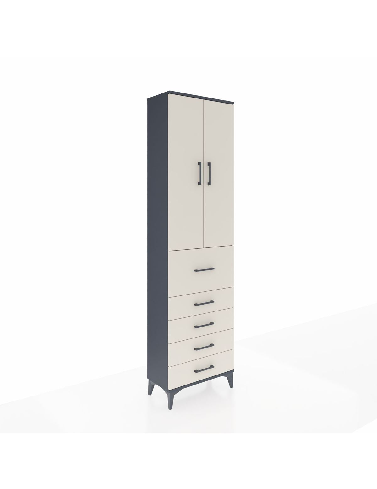 Arges Dolap 3 Raflı 5 Çekmeceli 2 Kapaklı 60x30x221 - S29M125V4A