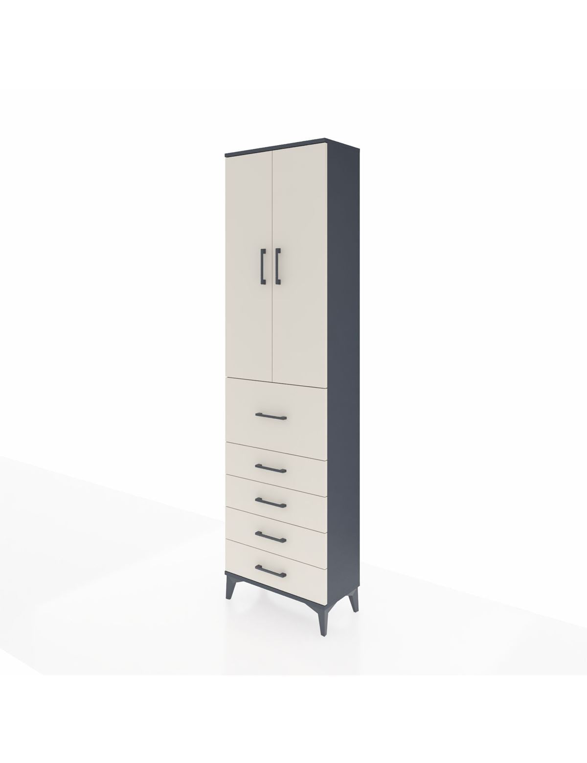 Arges Dolap 3 Raflı 5 Çekmeceli 2 Kapaklı 60x30x221 - S29M125V4A