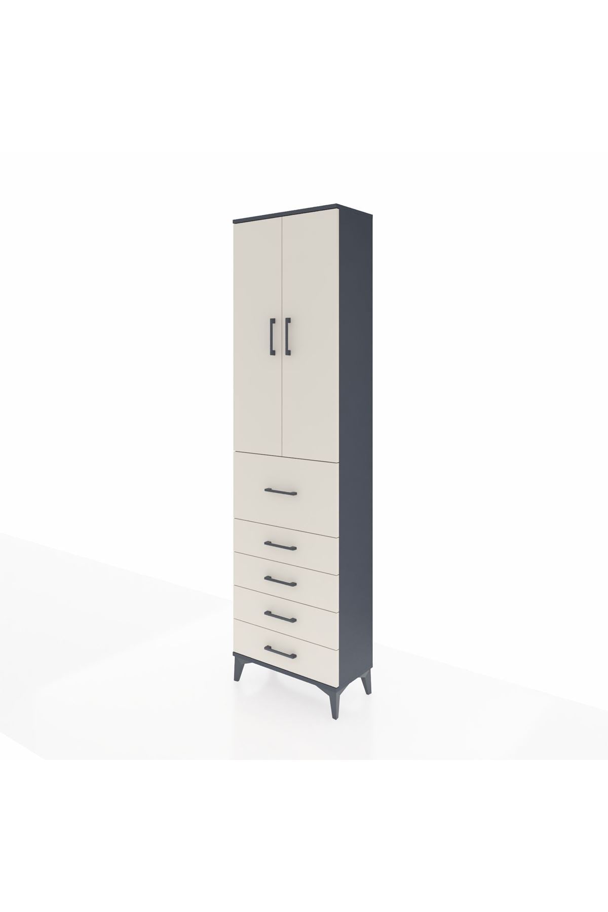 Arges Dolap 3 Raflı 5 Çekmeceli 2 Kapaklı 60x30x221 - S29M125V4A