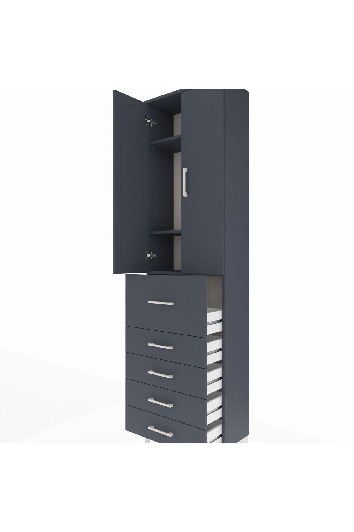 Arges Dolap 3 Raflı 5 Çekmeceli 2 Kapaklı 60x30x221 - S29M125V5A