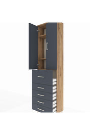 Arges Dolap 3 Raflı 5 Çekmeceli 2 Kapaklı 60x30x221 - S29M125V8A
