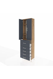 Arges Dolap 3 Raflı 5 Çekmeceli 2 Kapaklı 60x30x221 - S29M125V8A