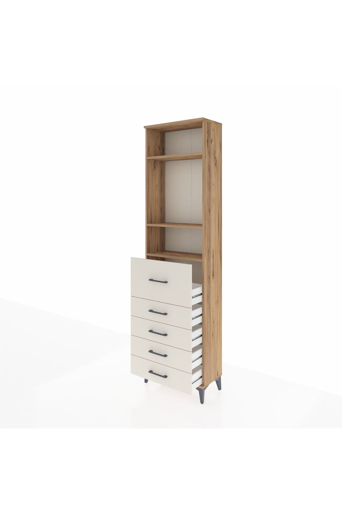 Arges Dolap 3 Raflı 5 Çekmeceli 60x30x221 - S29M126V7A