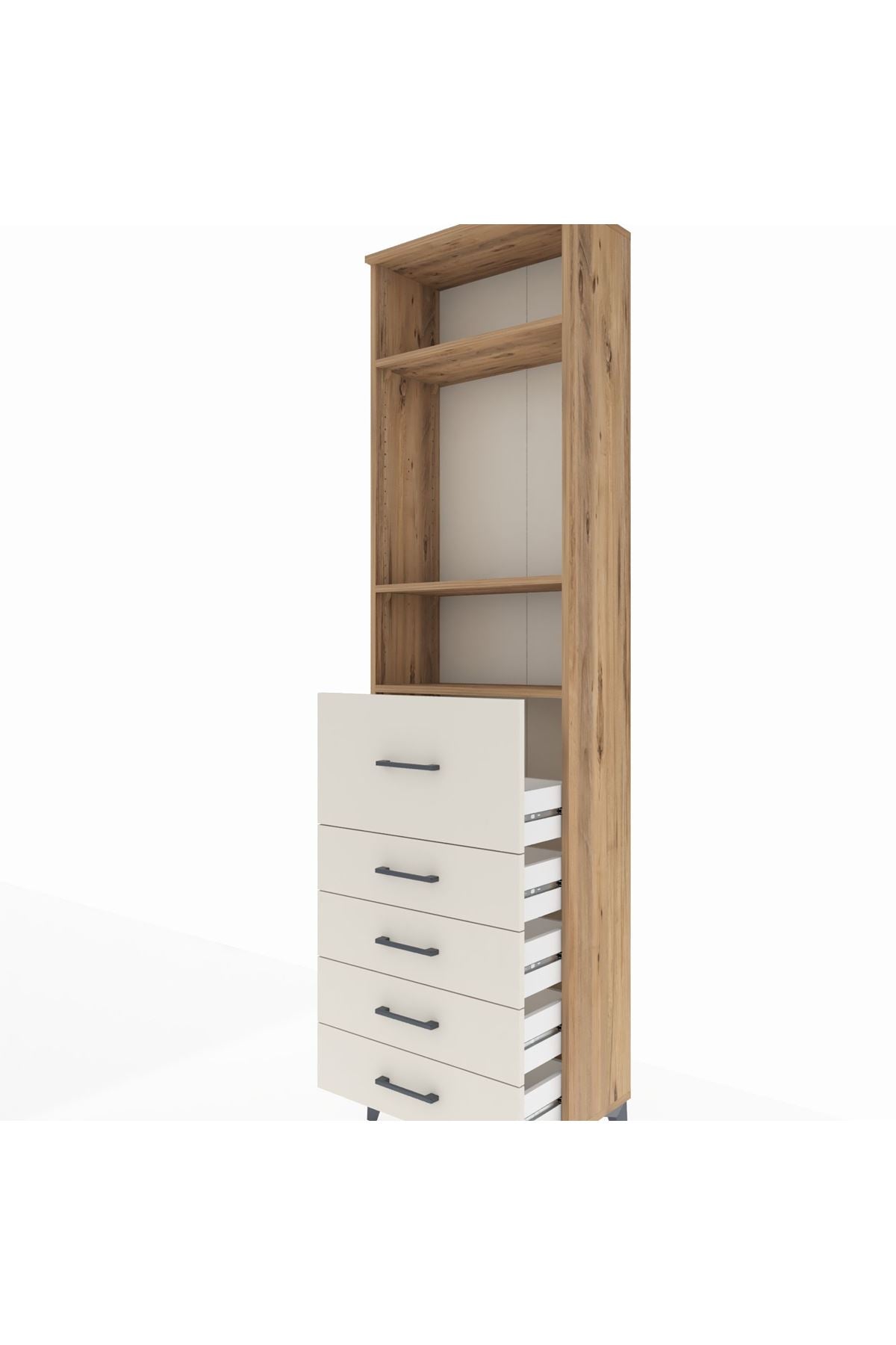 Arges Dolap 3 Raflı 5 Çekmeceli 60x30x221 - S29M126V7A