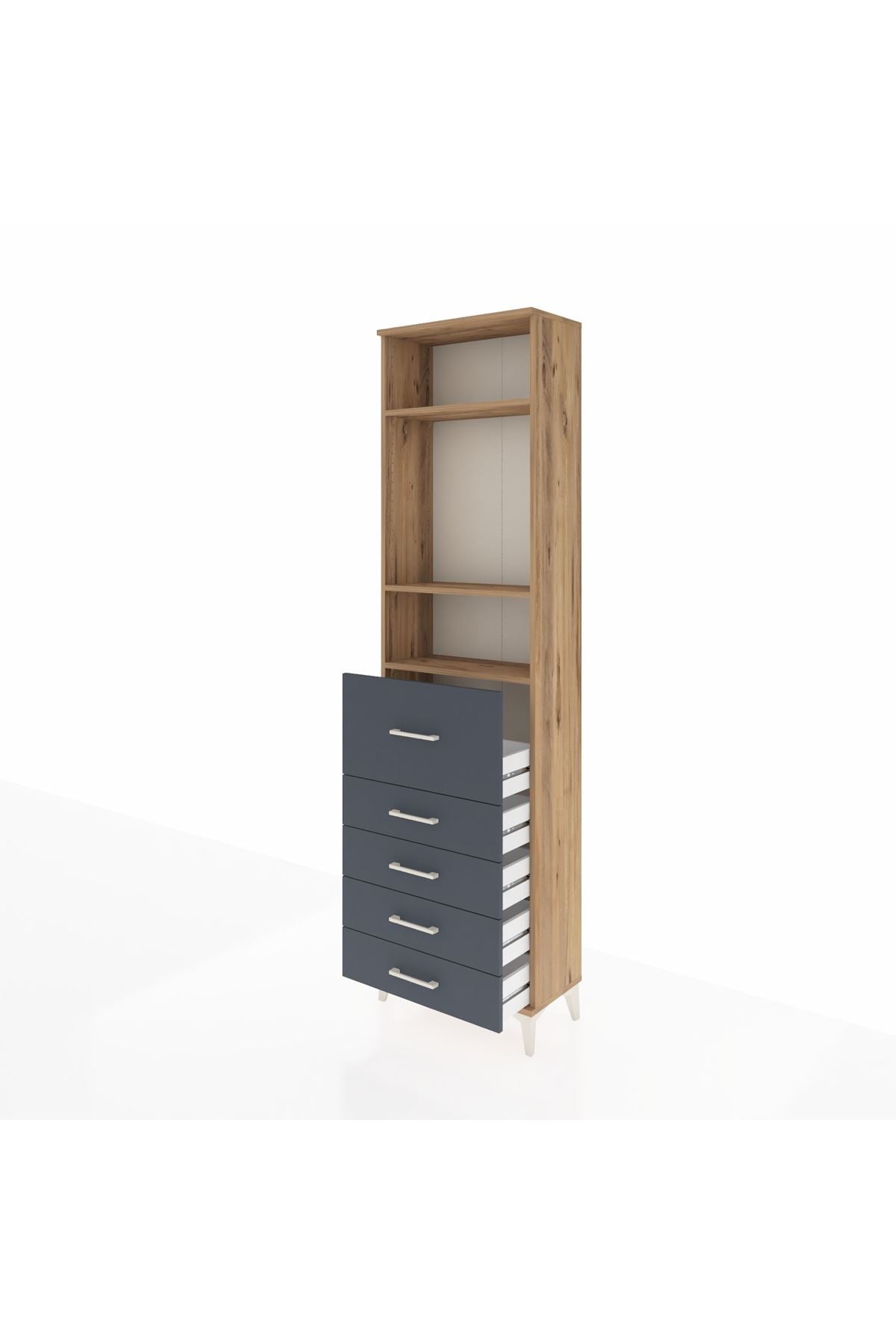 Arges Dolap 3 Raflı 5 Çekmeceli 60x30x221 - S29M126V8A
