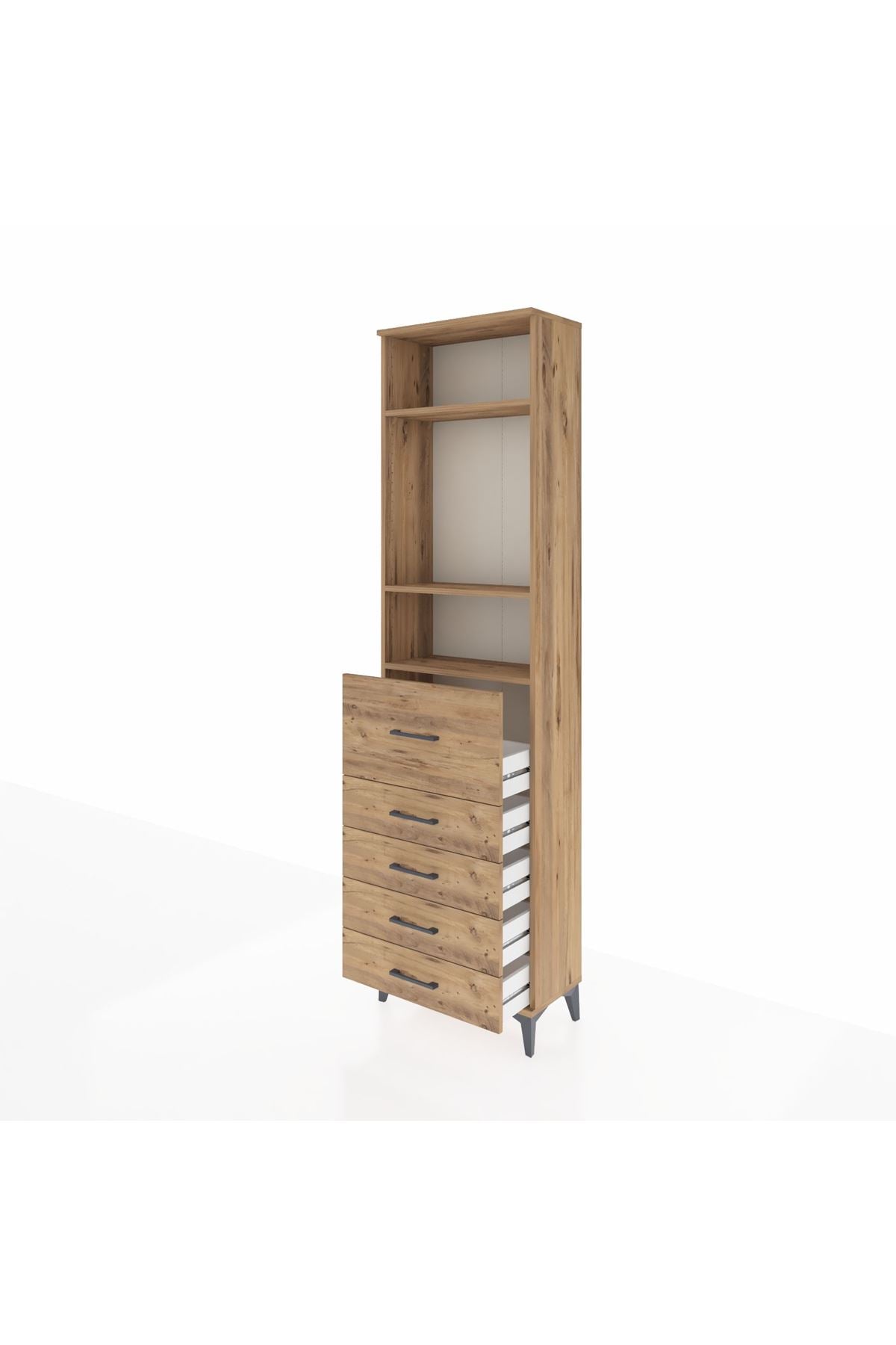 Arges Dolap 3 Raflı 5 Çekmeceli 60x30x221 - S29M126V9A