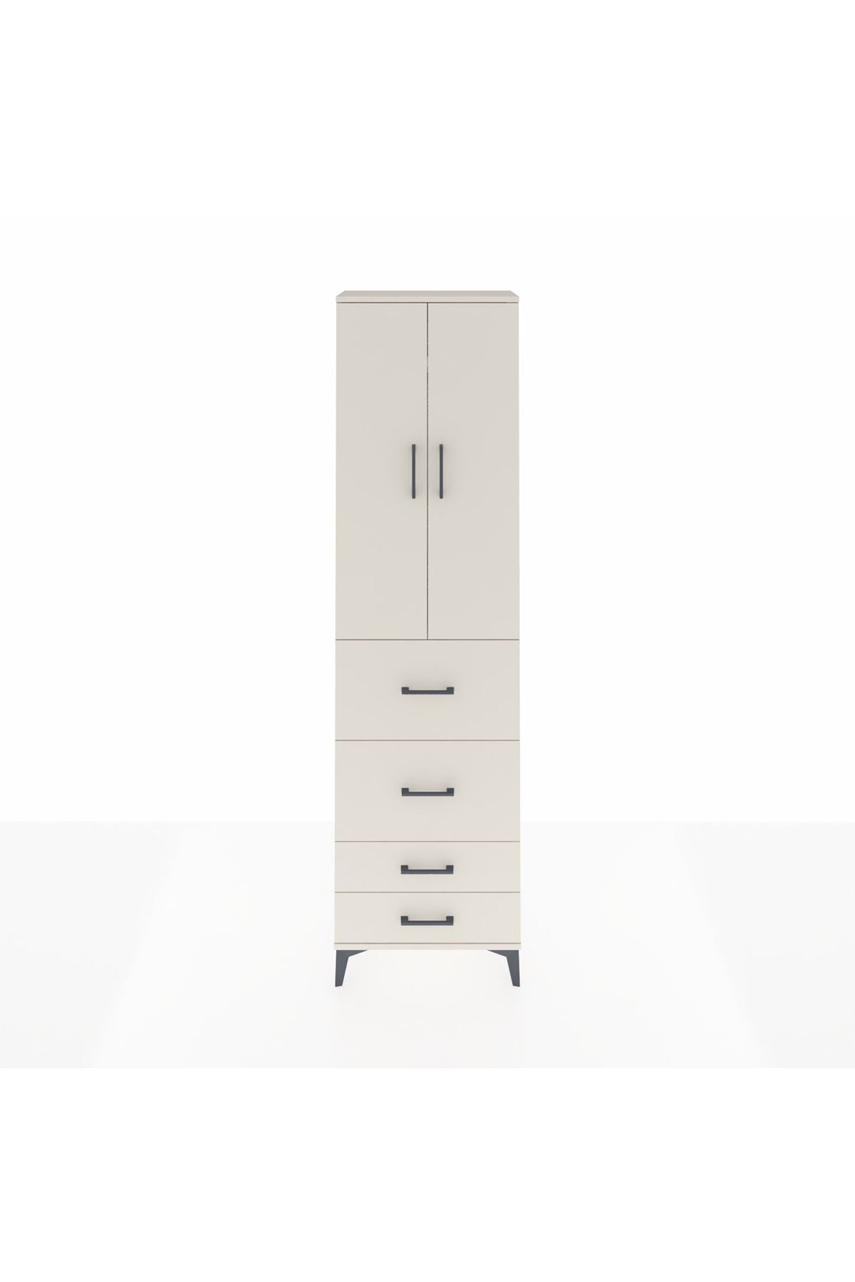 Arges Dolap 2 Raflı 4 Çekmeceli Tek Askılı 60x30x221 - S29M127V1A