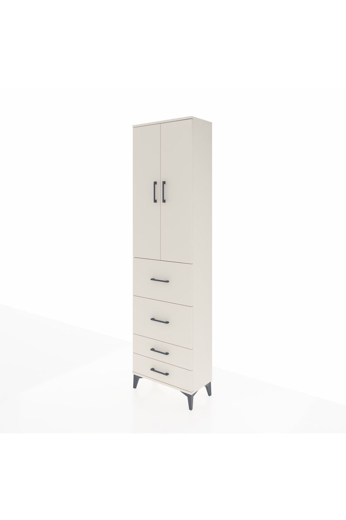 Arges Dolap 2 Raflı 4 Çekmeceli Tek Askılı 60x30x221 - S29M127V1A
