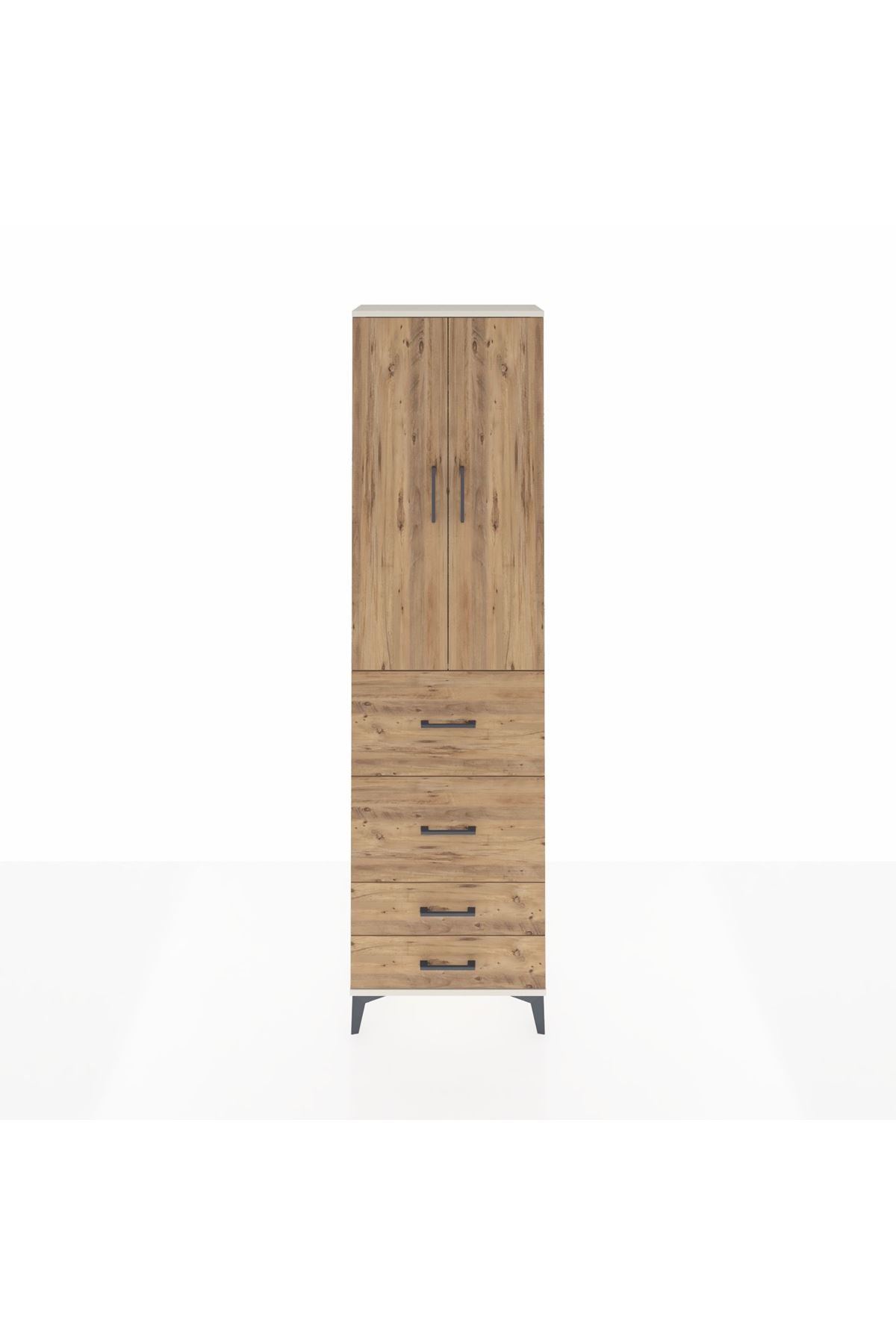 Arges Dolap 2 Raflı 4 Çekmeceli Tek Askılı 60x30x221 - S29M127V3A