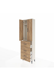 Arges Dolap 2 Raflı 4 Çekmeceli Tek Askılı 60x30x221 - S29M127V3A