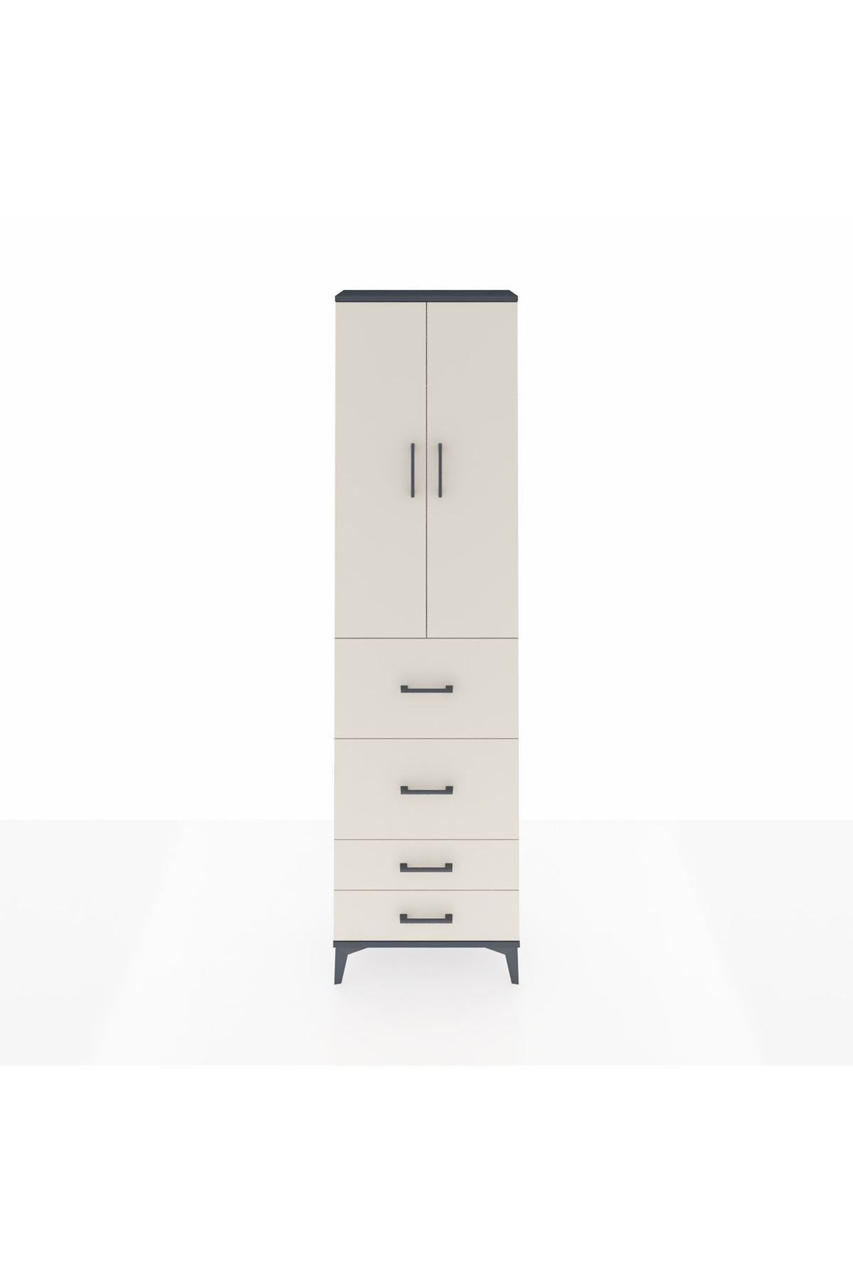 Arges Dolap 2 Raflı 4 Çekmeceli Tek Askılı 60x30x221 - S29M127V4A