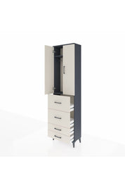 Arges Dolap 2 Raflı 4 Çekmeceli Tek Askılı 60x30x221 - S29M127V4A