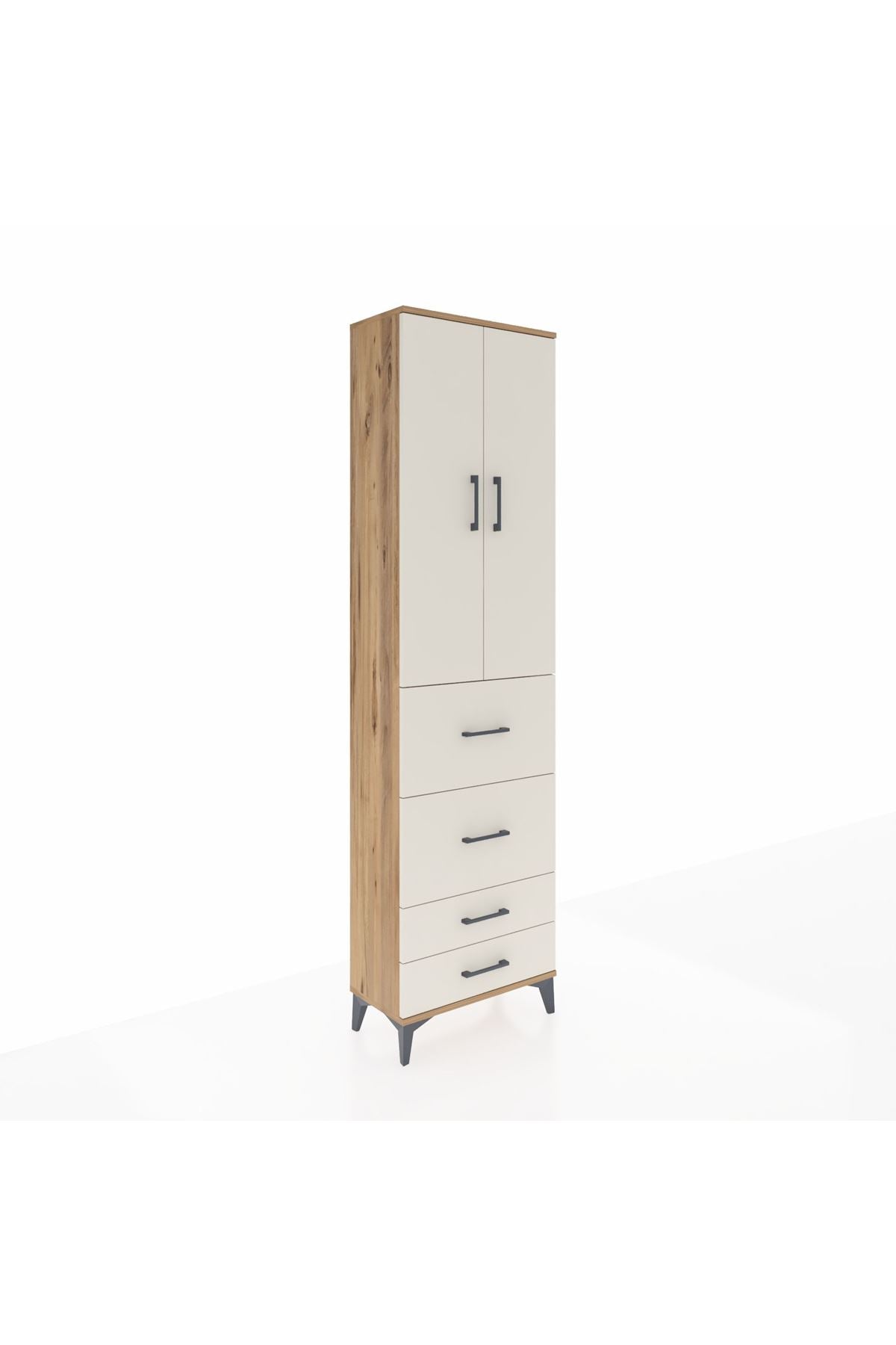 Arges Dolap 2 Raflı 4 Çekmeceli Tek Askılı 60x30x221 - S29M127V7A