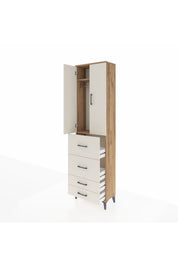 Arges Dolap 2 Raflı 4 Çekmeceli Tek Askılı 60x30x221 - S29M127V7A