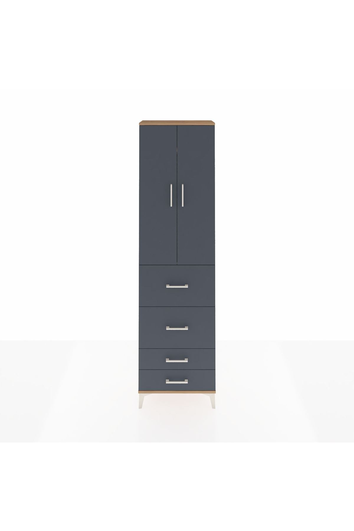Arges Dolap 2 Raflı 4 Çekmeceli Tek Askılı 60x30x221 - S29M127V8A