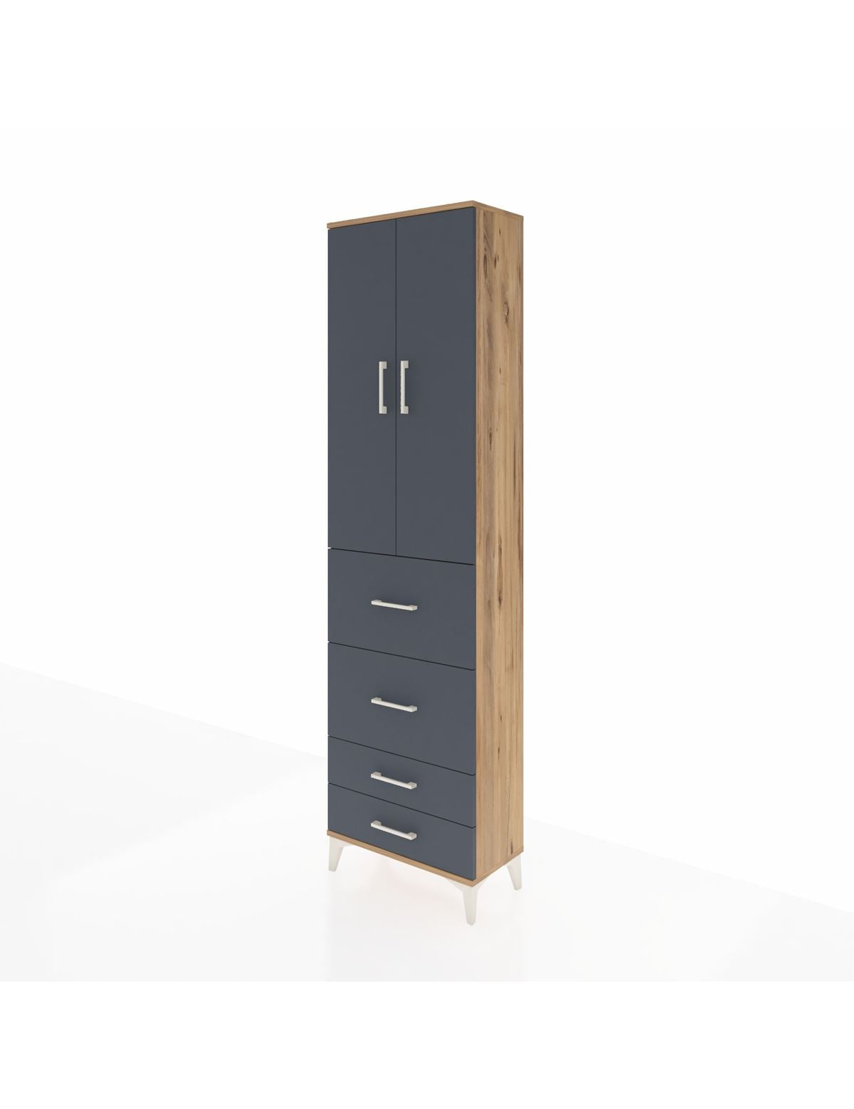 Arges Dolap 2 Raflı 4 Çekmeceli Tek Askılı 60x30x221 - S29M127V8A