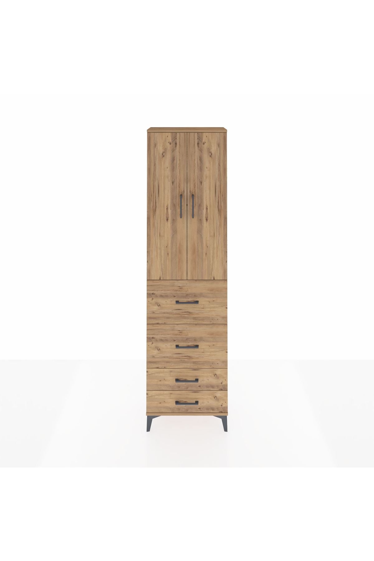 Arges Dolap 2 Raflı 4 Çekmeceli Tek Askılı 60x30x221 - S29M127V9A