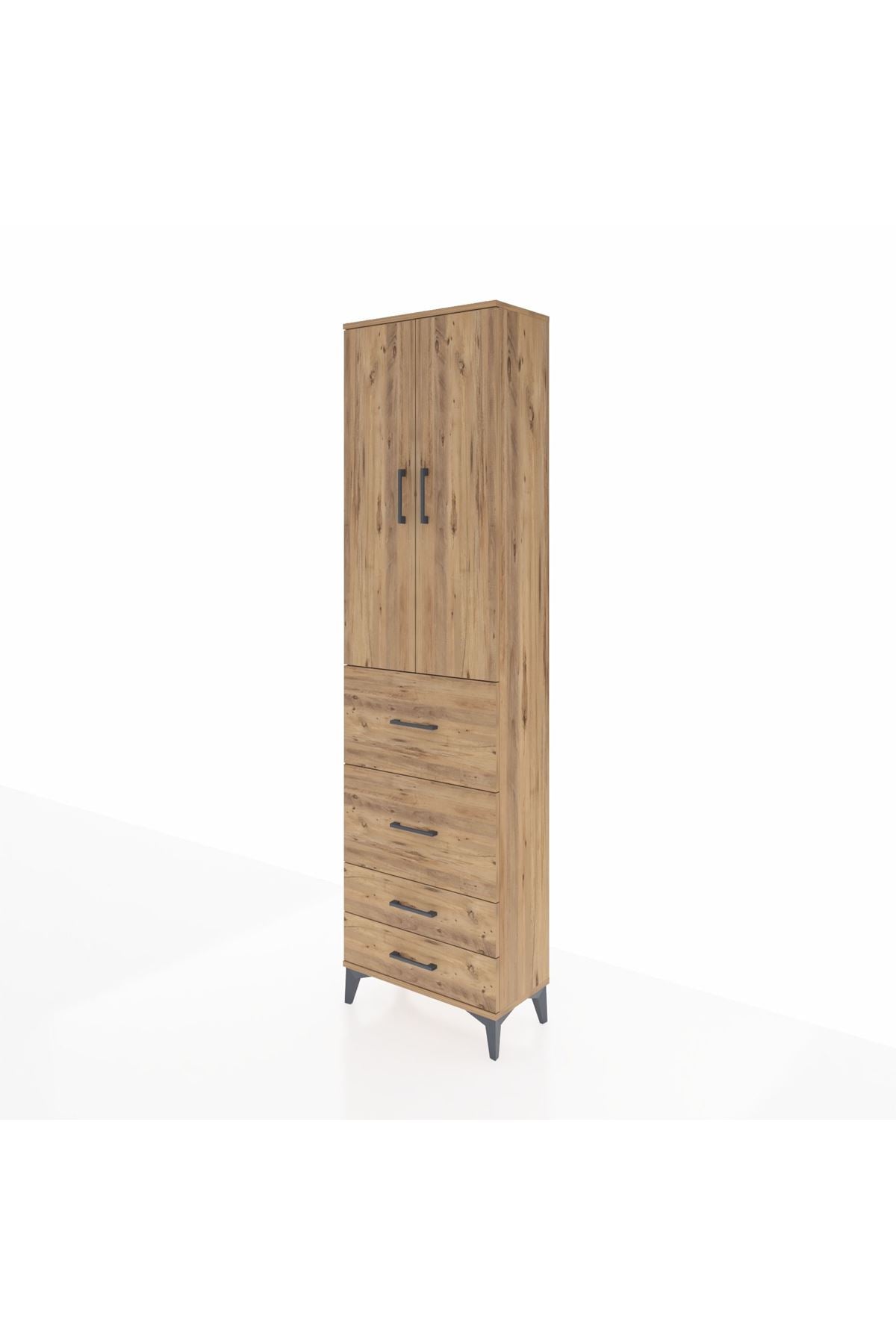 Arges Dolap 2 Raflı 4 Çekmeceli Tek Askılı 60x30x221 - S29M127V9A