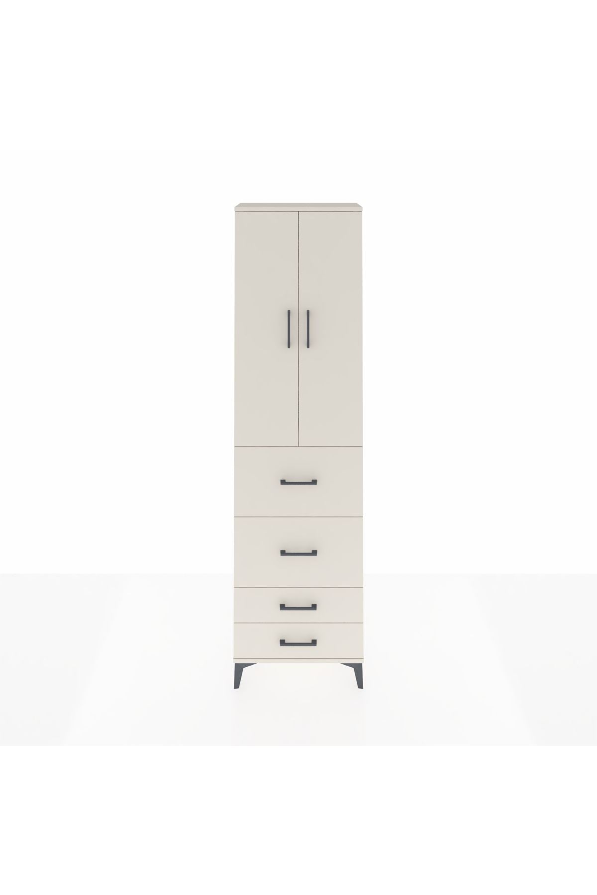 Arges Dolap 3 Raflı 4 Çekmeceli 2 Kapaklı 60x30x221 - S29M128V1A