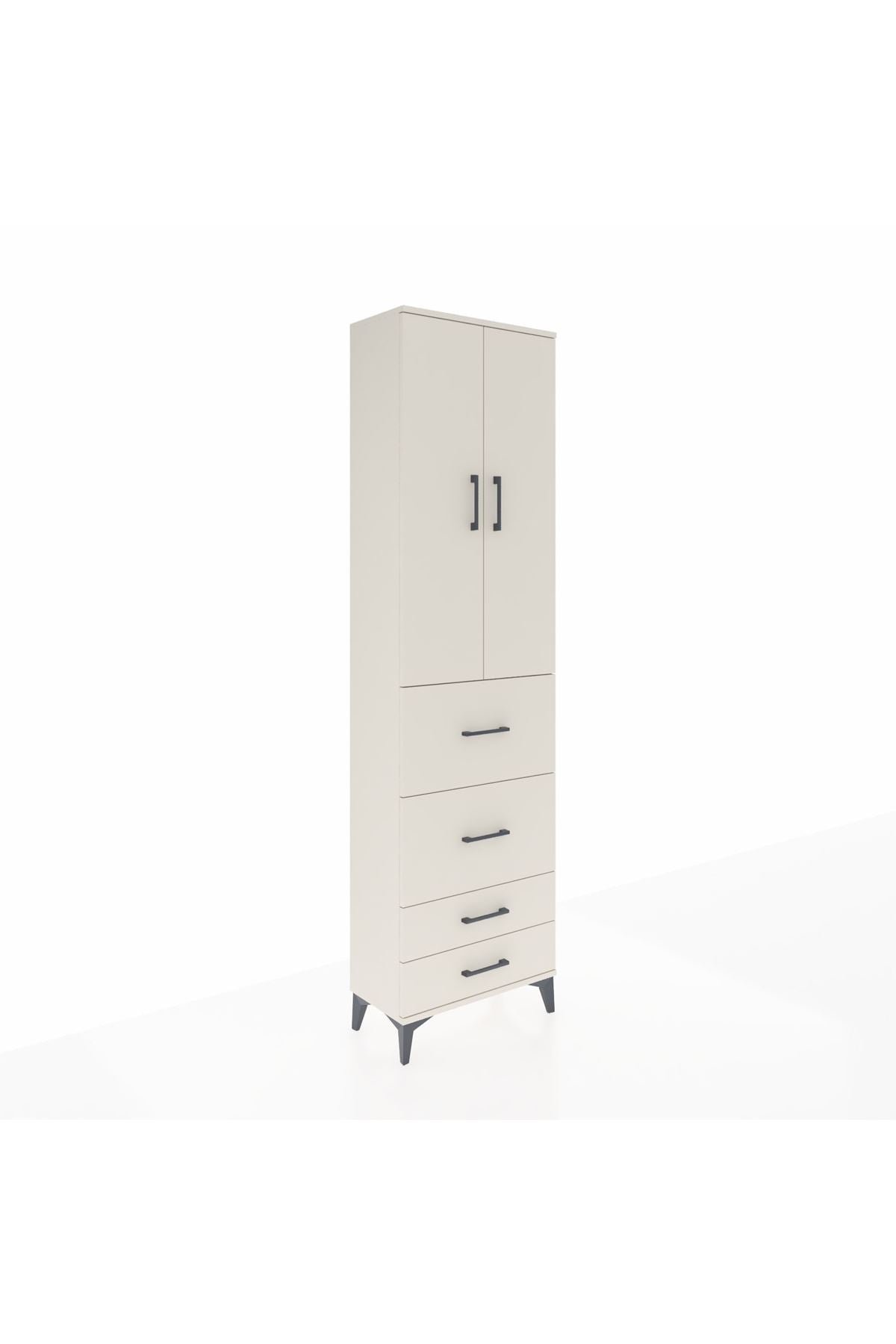 Arges Dolap 3 Raflı 4 Çekmeceli 2 Kapaklı 60x30x221 - S29M128V1A