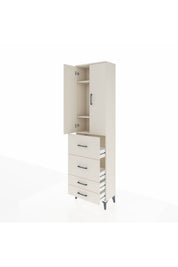 Arges Dolap 3 Raflı 4 Çekmeceli 2 Kapaklı 60x30x221 - S29M128V1A