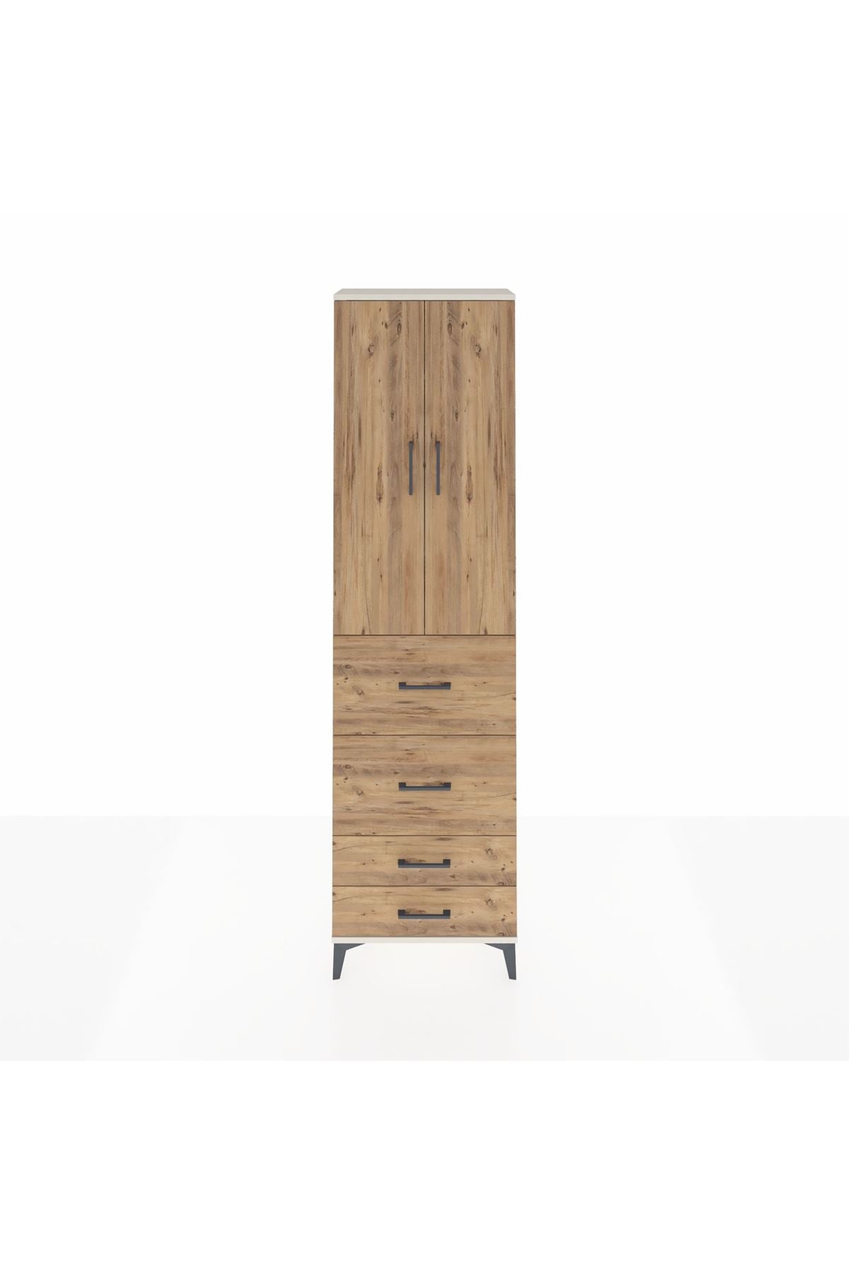 Arges Dolap 3 Raflı 4 Çekmeceli 2 Kapaklı 60x30x221 - S29M128V3A