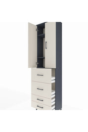 Arges Dolap 3 Raflı 4 Çekmeceli 2 Kapaklı 60x30x221 - S29M128V4A