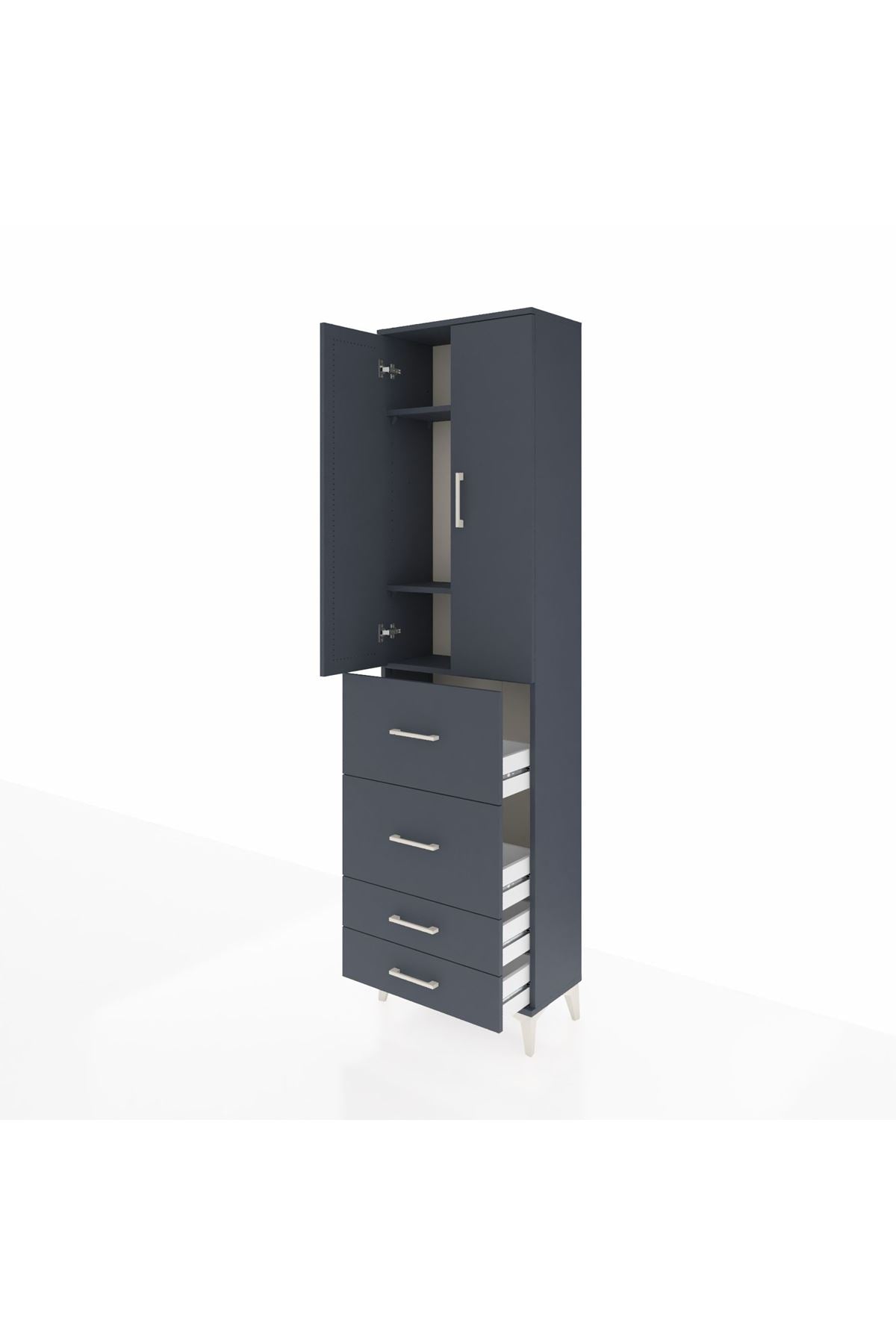 Arges Dolap 3 Raflı 4 Çekmeceli 2 Kapaklı 60x30x221 - S29M128V5A