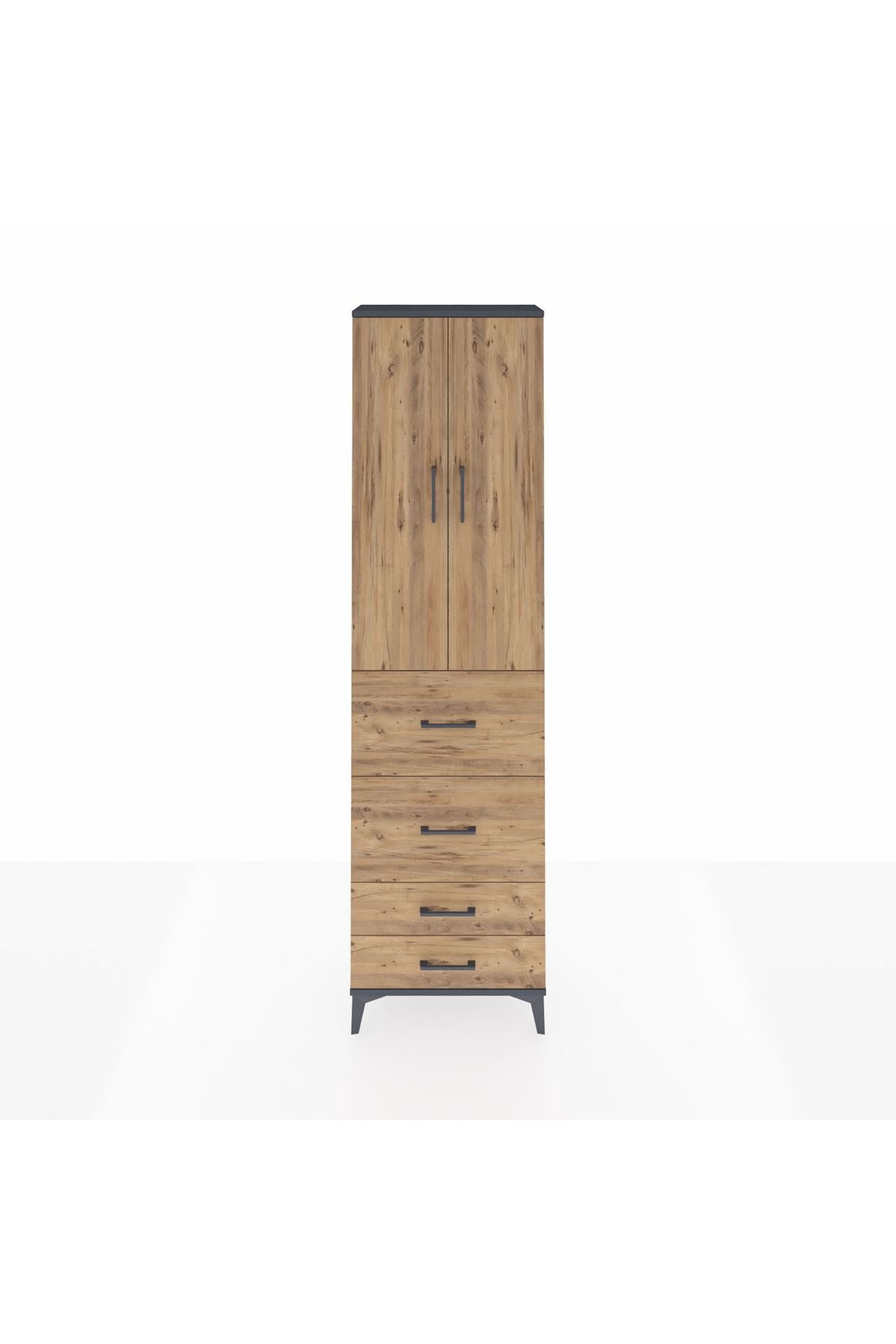 Arges Dolap 3 Raflı 4 Çekmeceli 2 Kapaklı 60x30x221 - S29M128V6A