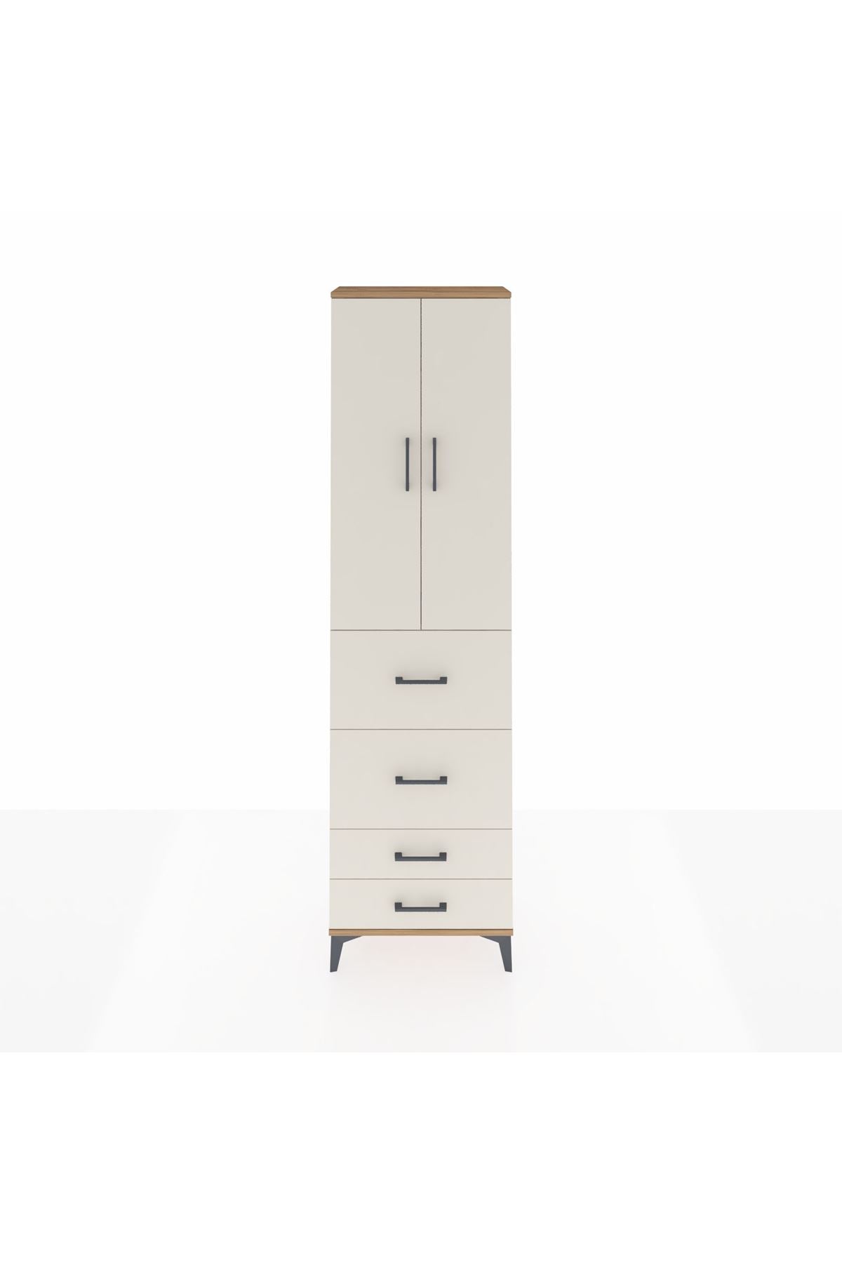 Arges Dolap 3 Raflı 4 Çekmeceli 2 Kapaklı 60x30x221 - S29M128V7A