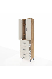 Arges Dolap 3 Raflı 4 Çekmeceli 2 Kapaklı 60x30x221 - S29M128V7A