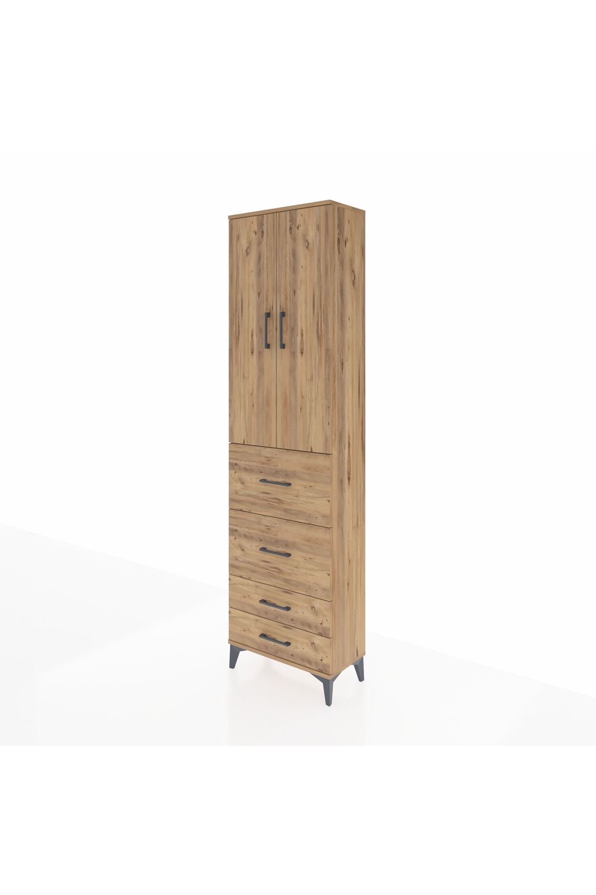 Arges Dolap 3 Raflı 4 Çekmeceli 2 Kapaklı 60x30x221 - S29M128V9A
