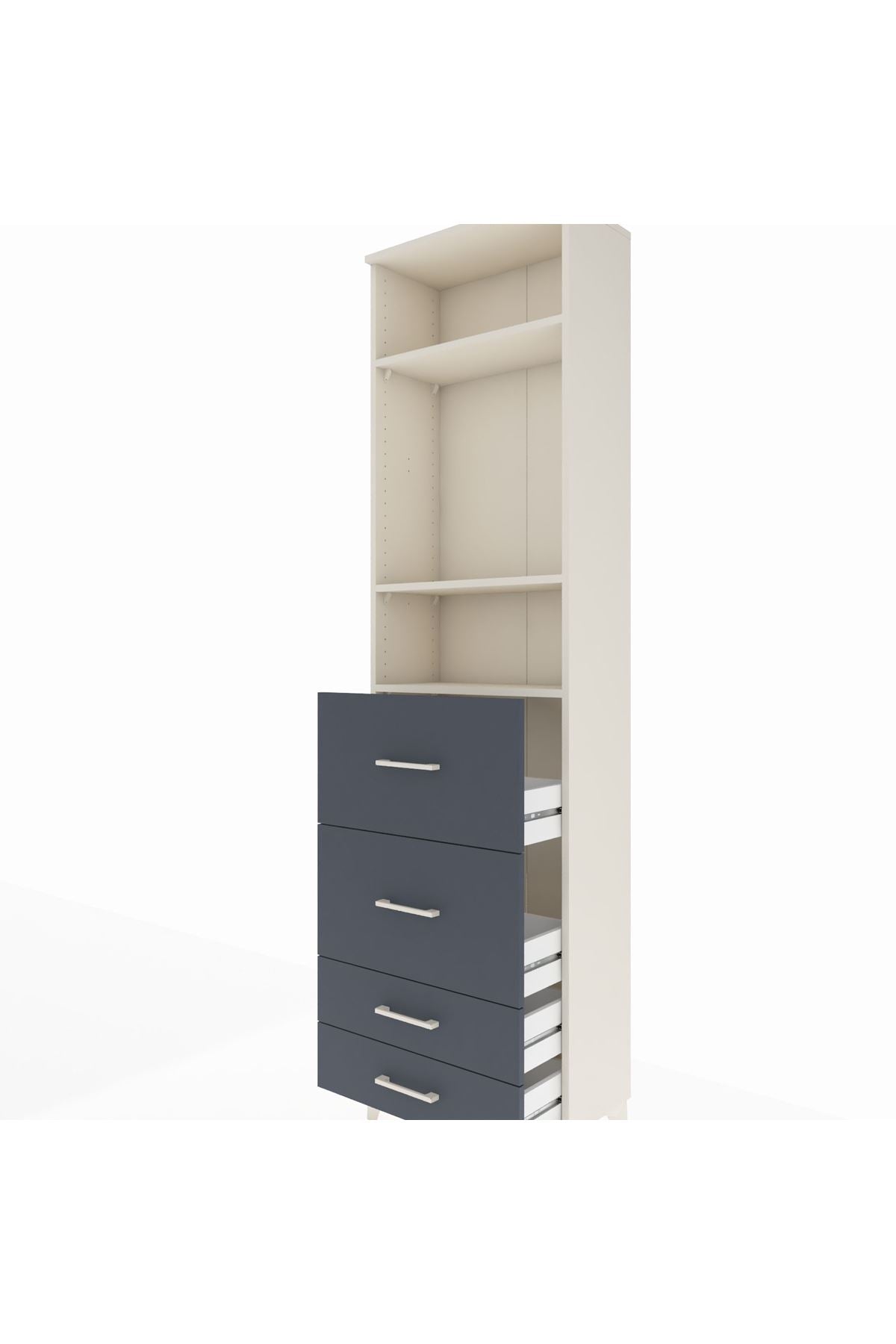 Arges Dolap 3 Raflı 4 Çekmeceli 60x30x221 - S29M129V2A