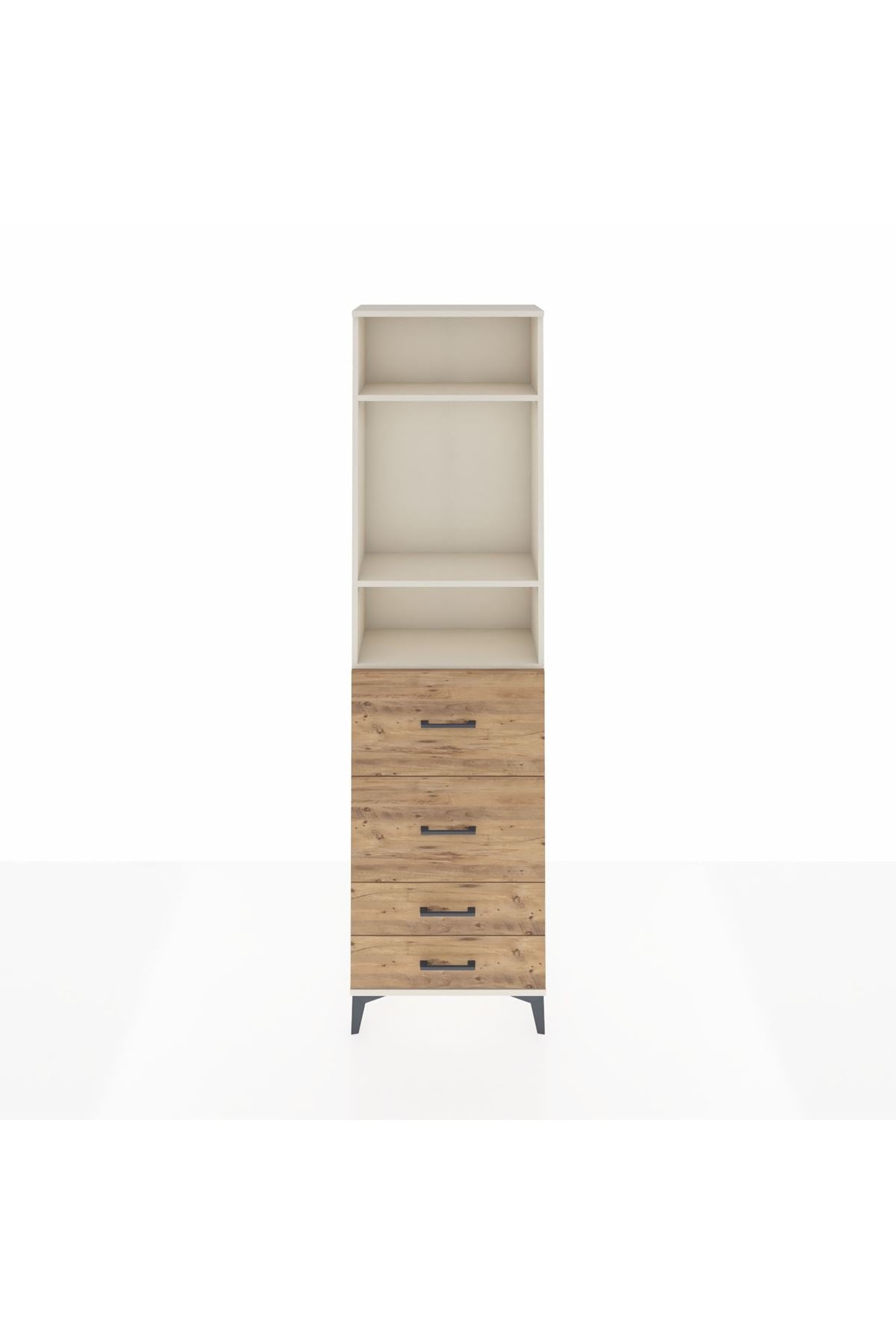 Arges Dolap 3 Raflı 4 Çekmeceli 60x30x221 - S29M129V3A