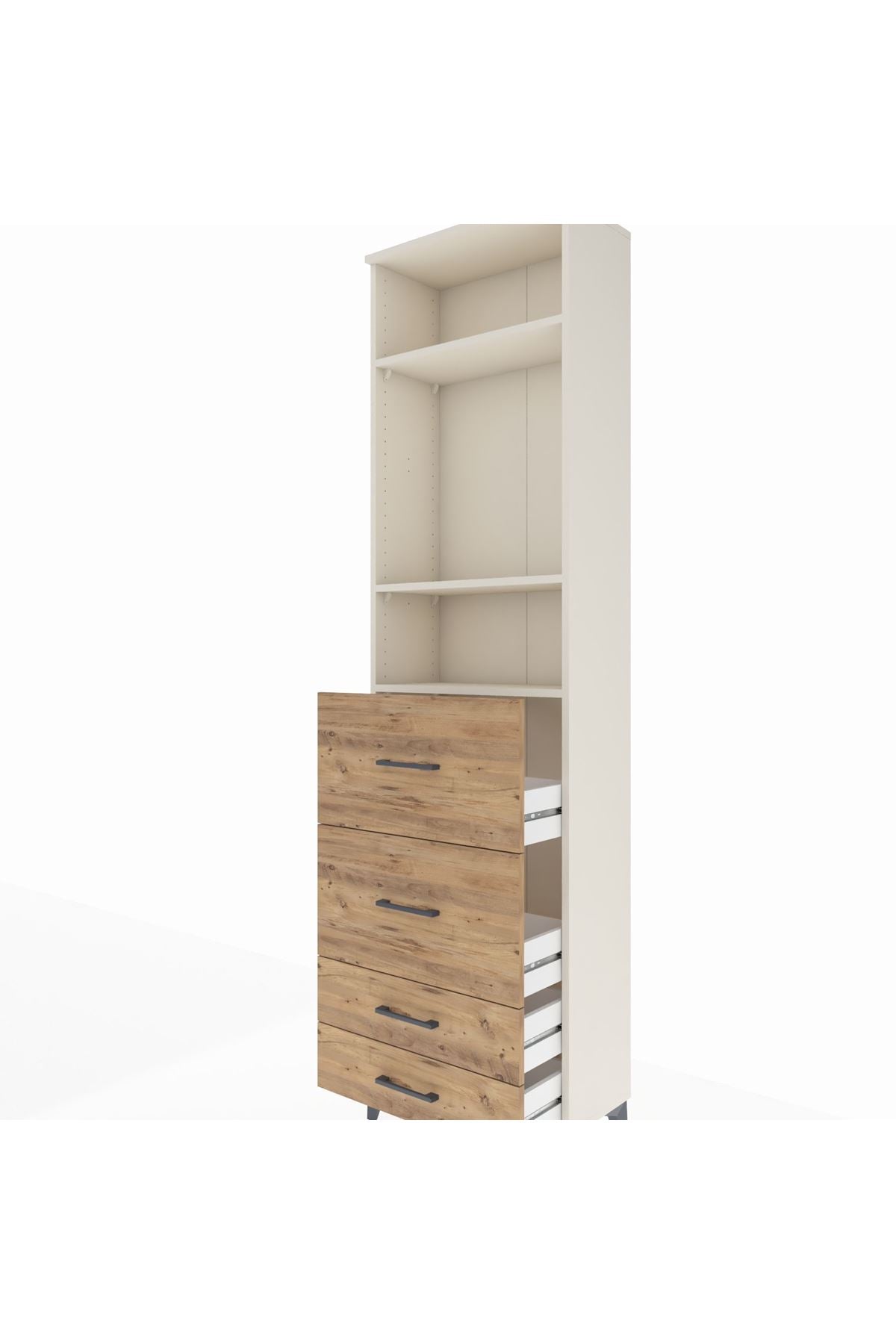 Arges Dolap 3 Raflı 4 Çekmeceli 60x30x221 - S29M129V3A