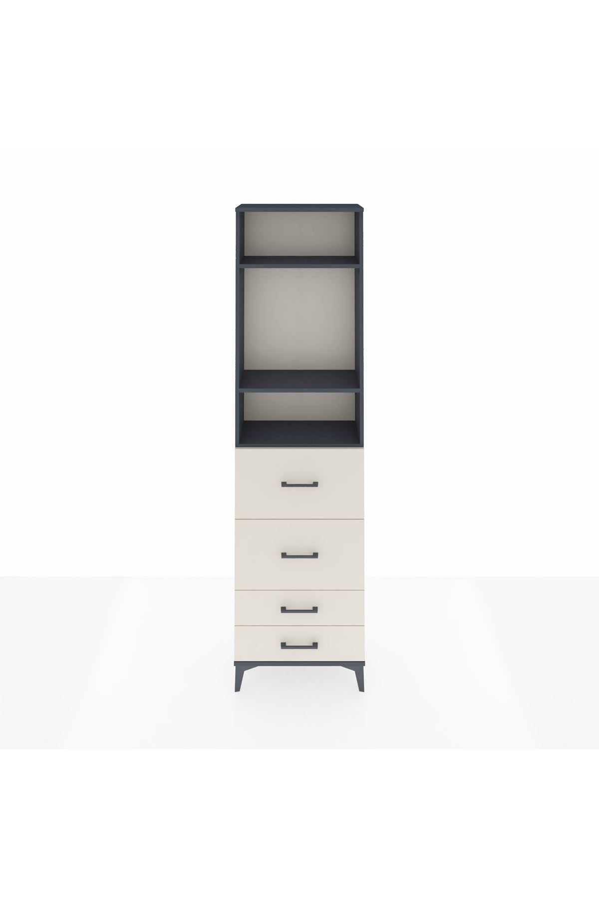 Arges Dolap 3 Raflı 4 Çekmeceli 60x30x221 - S29M129V4A