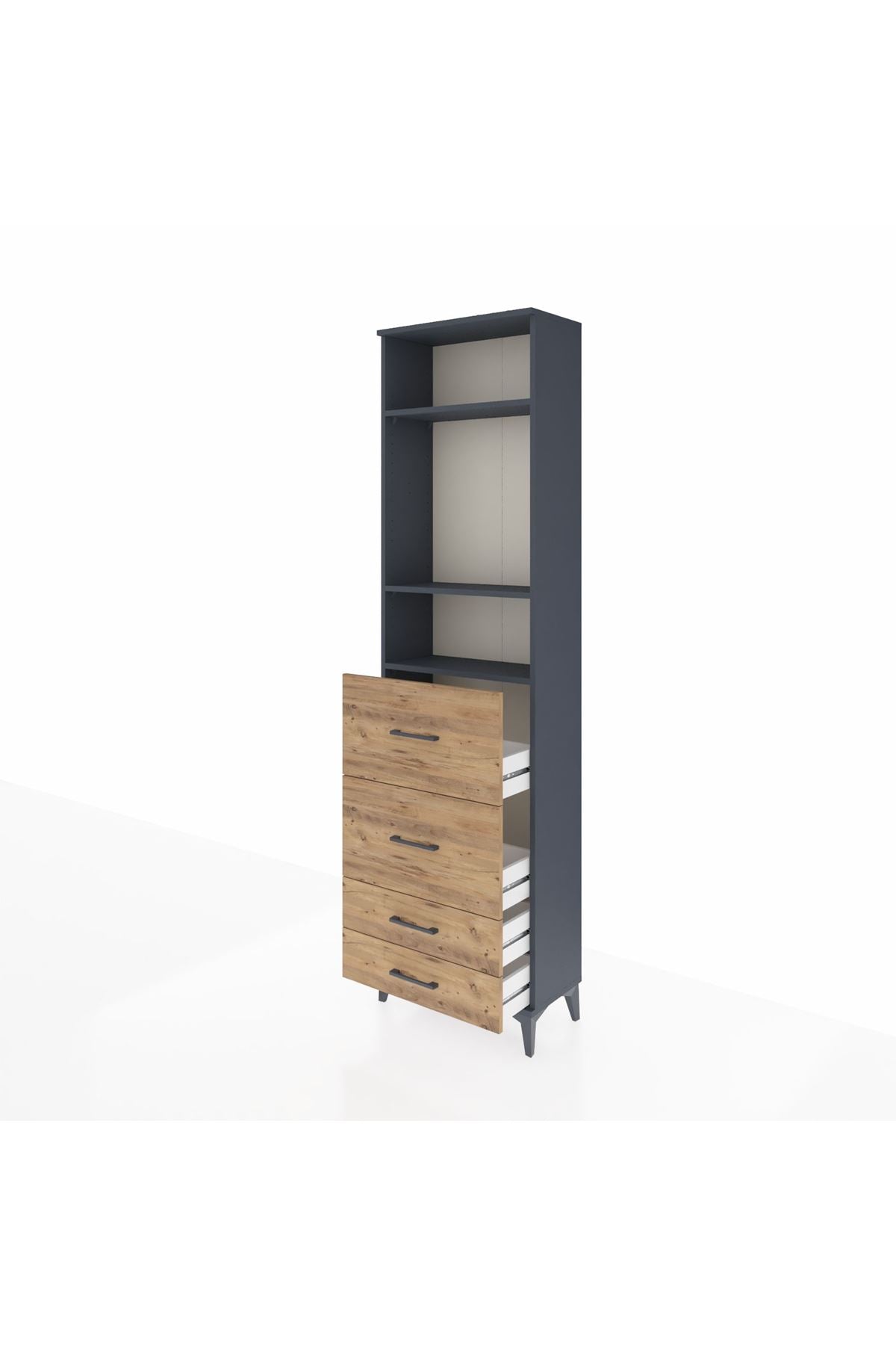 Arges Dolap 3 Raflı 4 Çekmeceli 60x30x221 - S29M129V6A