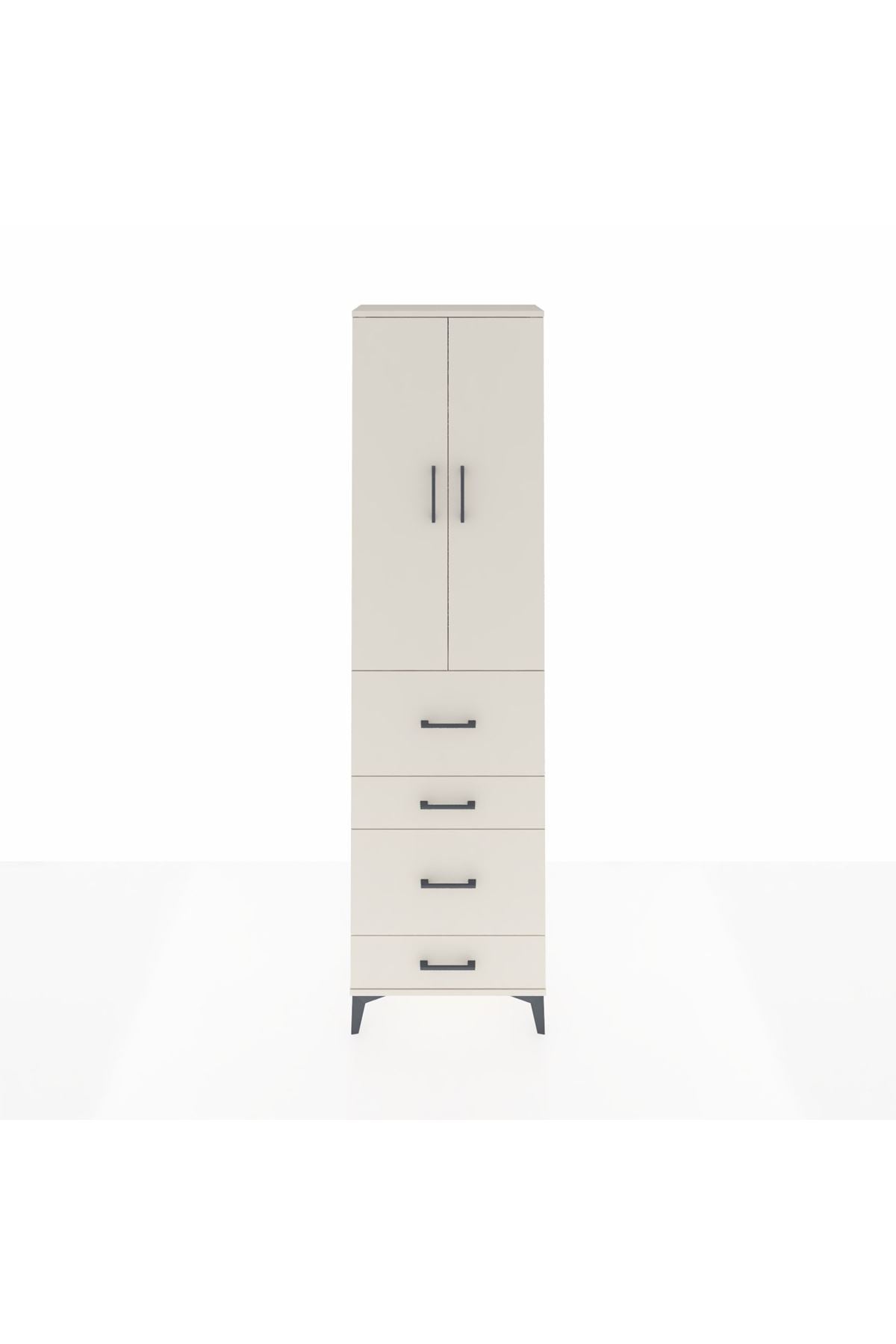 Arges Dolap 2 Raflı 4 Çekmeceli Tek Askılı 60x30x221 - S29M133V1A