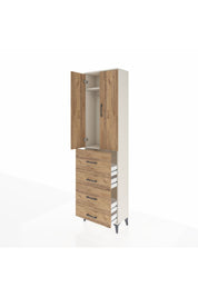 Arges Dolap 2 Raflı 4 Çekmeceli Tek Askılı 60x30x221 - S29M133V3A