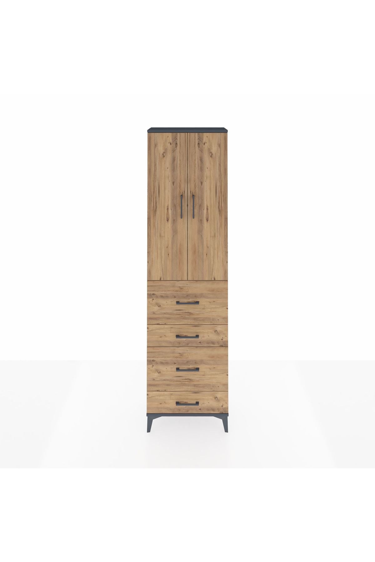 Arges Dolap 2 Raflı 4 Çekmeceli Tek Askılı 60x30x221 - S29M133V6A