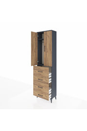 Arges Dolap 2 Raflı 4 Çekmeceli Tek Askılı 60x30x221 - S29M133V6A