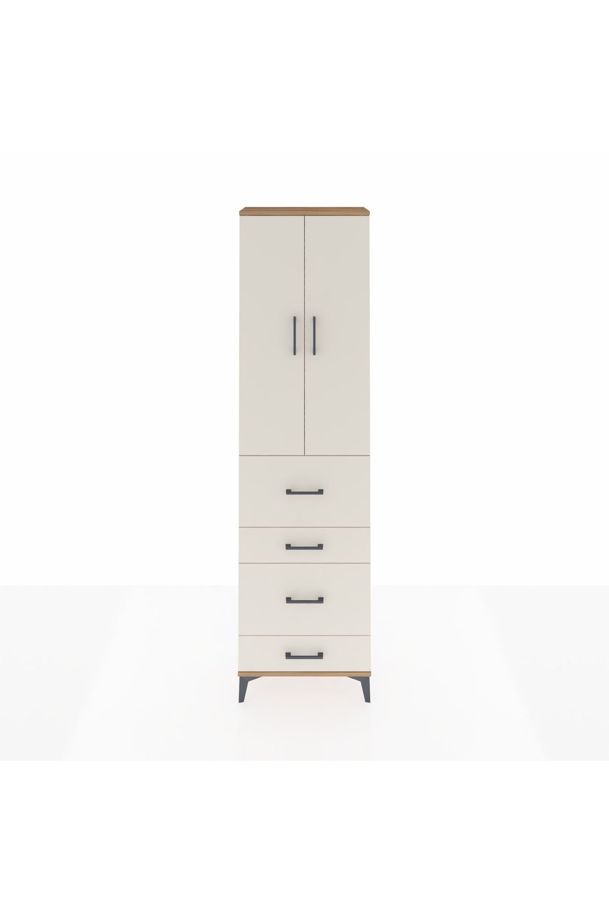 Arges Dolap 2 Raflı 4 Çekmeceli Tek Askılı 60x30x221 - S29M133V7A