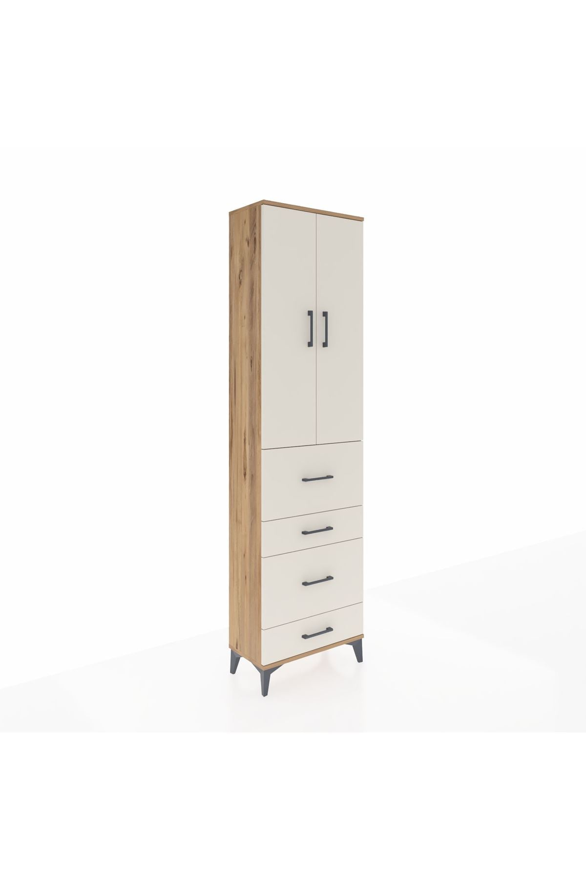Arges Dolap 2 Raflı 4 Çekmeceli Tek Askılı 60x30x221 - S29M133V7A